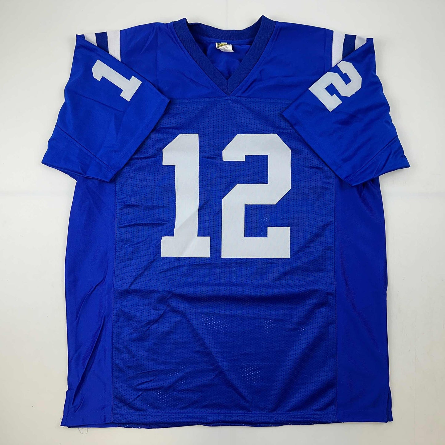 Facsimile Autographed Andrew Luck Indianapolis Blue Reprint Laser Auto Football Jersey Size Men's XL