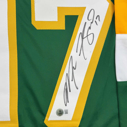 Autographed/Signed Marcus Foligno Minnesota Green Hockey Jersey Beckett BAS COA