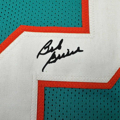 Framed Facsimile Autographed Bob Griese 35x39 Miami Teal Reprint Laser Auto Football Jersey