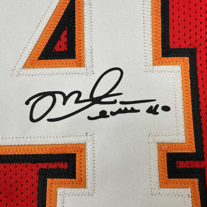 Facsimile Autographed Mike Alstott Tampa Bay Red Reprint Laser Auto Football Jersey Size Men's XL