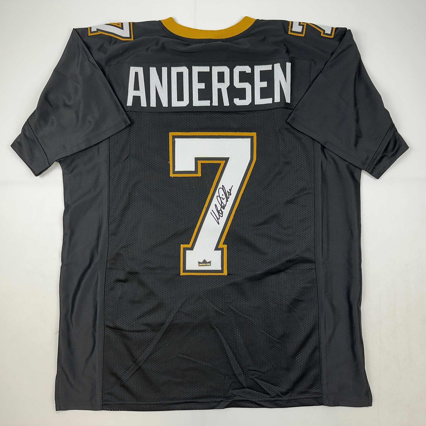 Facsimile Autographed Morten Andersen New Orleans Black Reprint Laser Auto Football Jersey Size Men's XL