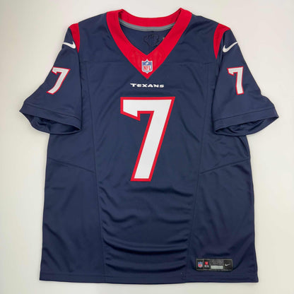 Autographed/Signed C.J CJ Stroud Houston Blue Nike Dri-Fit Limited Football Jersey Fanatics COA
