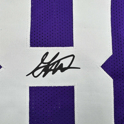 Facsimile Autographed Garrett Nussmeier LSU Purple Reprint Laser Auto College Football Jersey Size Men's XL