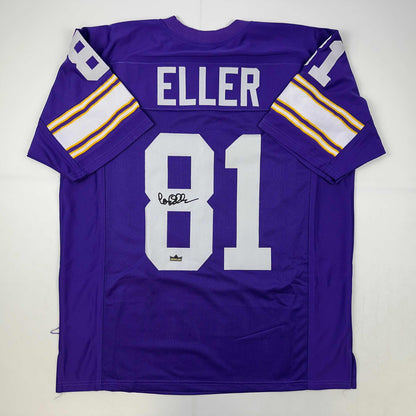Facsimile Autographed Carl Eller Minnesota Purple Reprint Laser Auto Football Jersey Size Men's XL