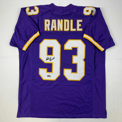 Facsimile Autographed John Randle Minnesota Purple Reprint Laser Auto Football Jersey Size Men's XL