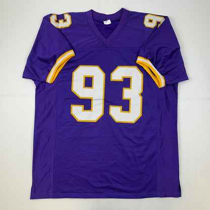 Facsimile Autographed John Randle Minnesota Purple Reprint Laser Auto Football Jersey Size Men's XL