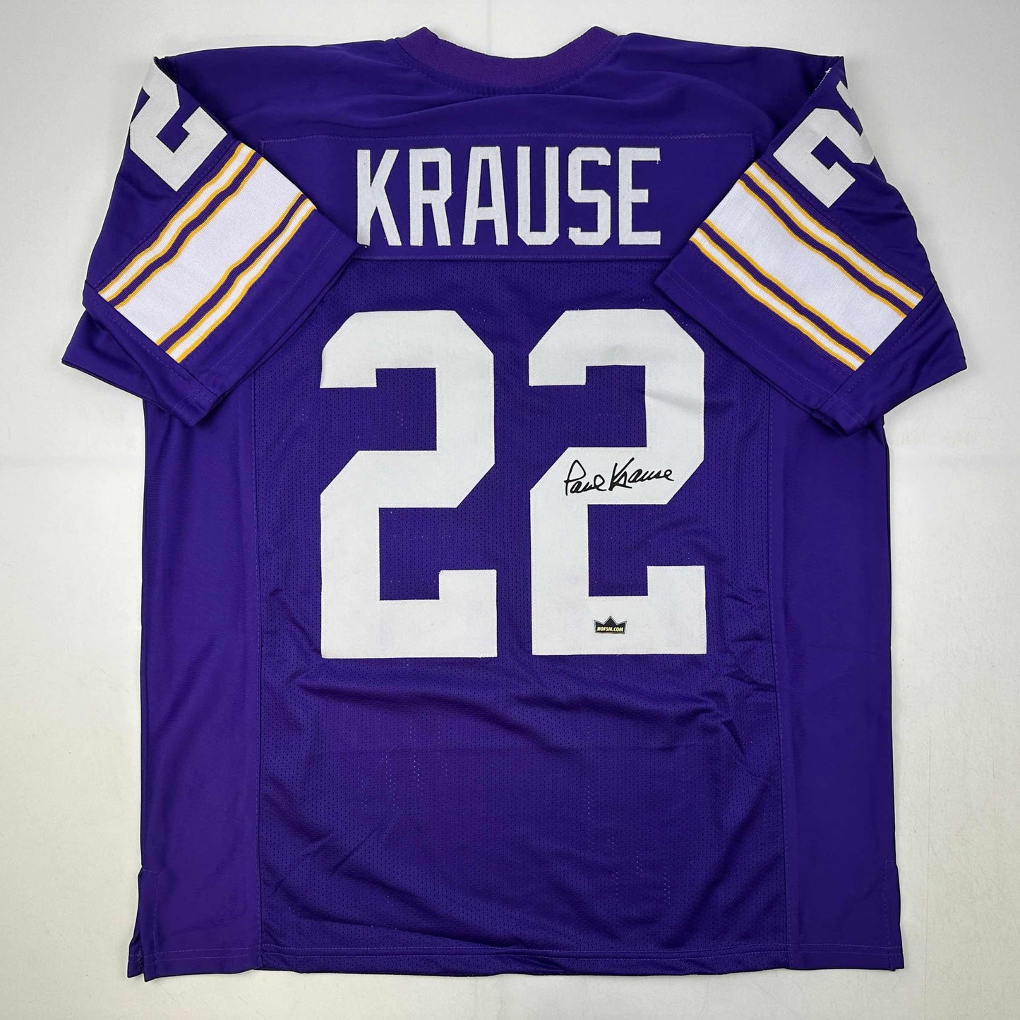 Facsimile Autographed Paul Krause Minnesota Purple Reprint Laser Auto Football Jersey Size Men's XL