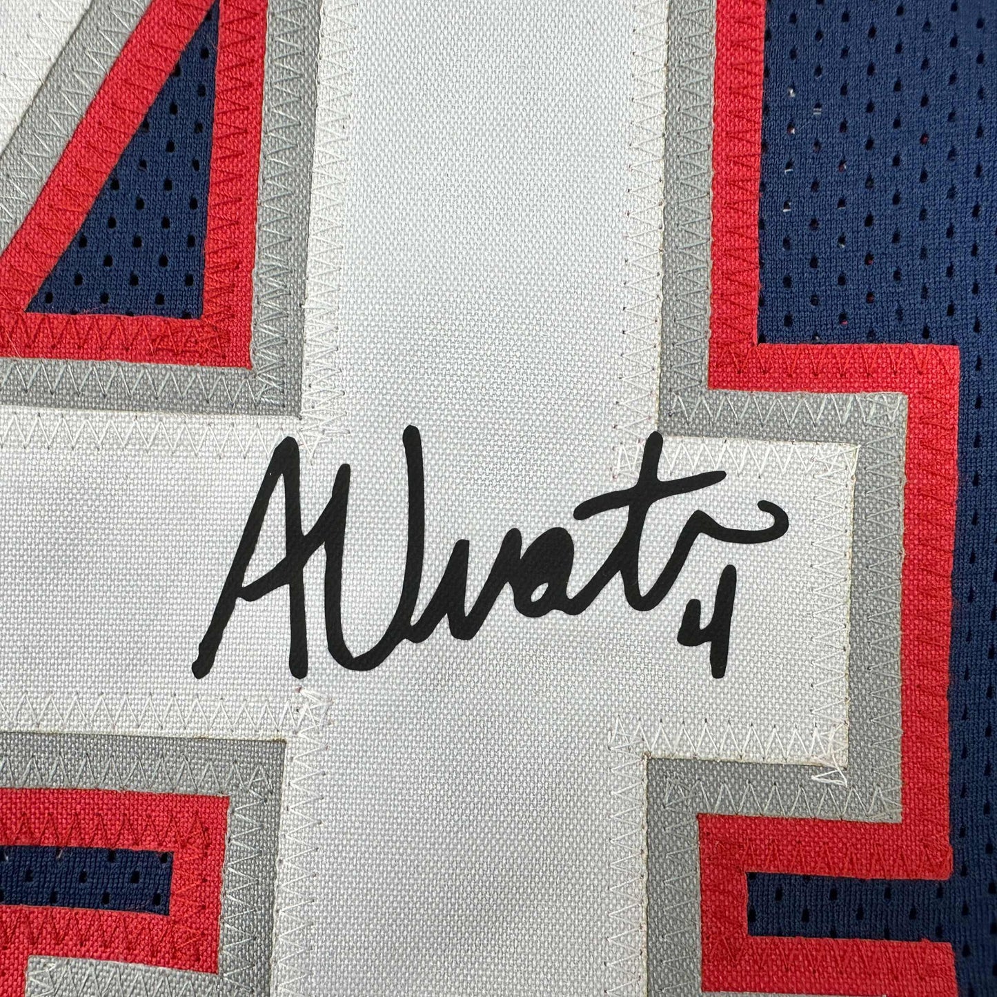 Framed Facsimile Autographed Adam Vinatieri 35x39 New England Blue Reprint Laser Auto Football Jersey