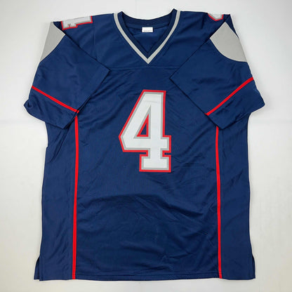 Facsimile Autographed Adam Vinatieri New England Blue Reprint Laser Auto Football Jersey Size Men's XL