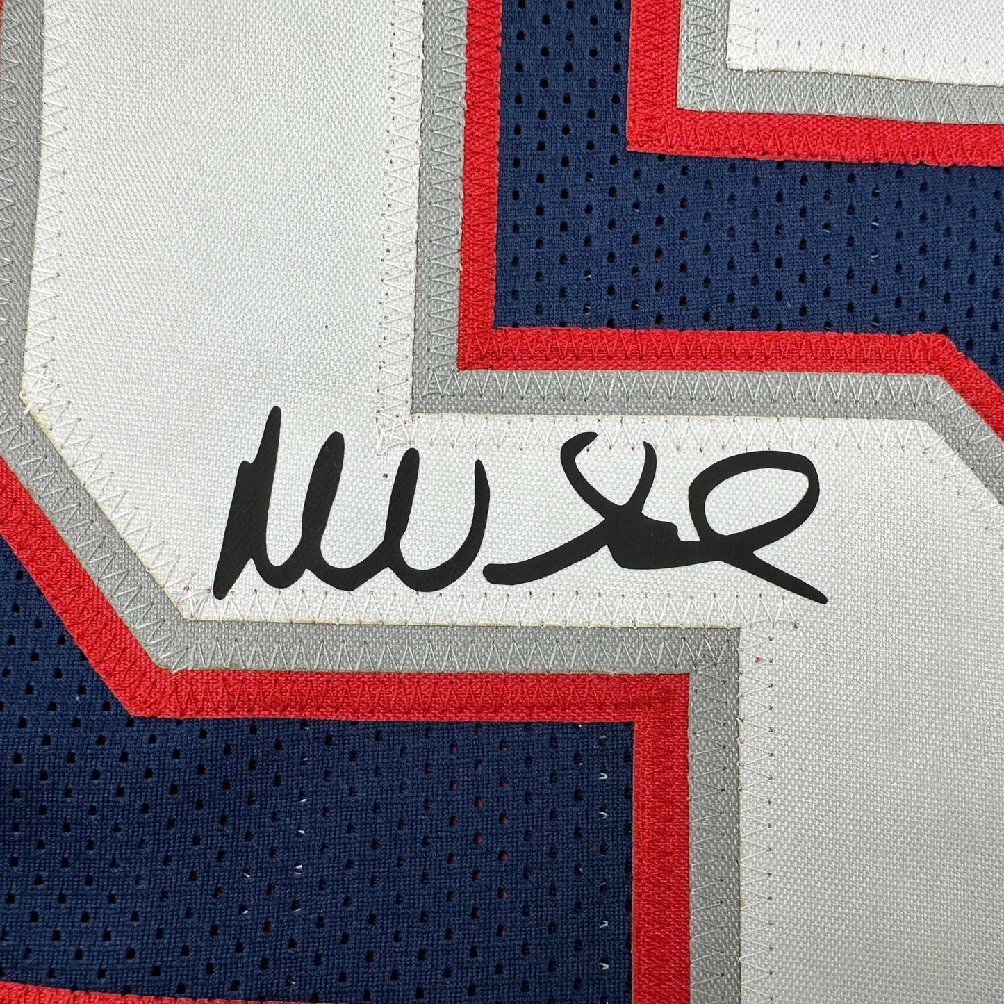 Facsimile Autographed Mike Vrabel New England Blue Reprint Laser Auto Football Jersey Size Men's XL