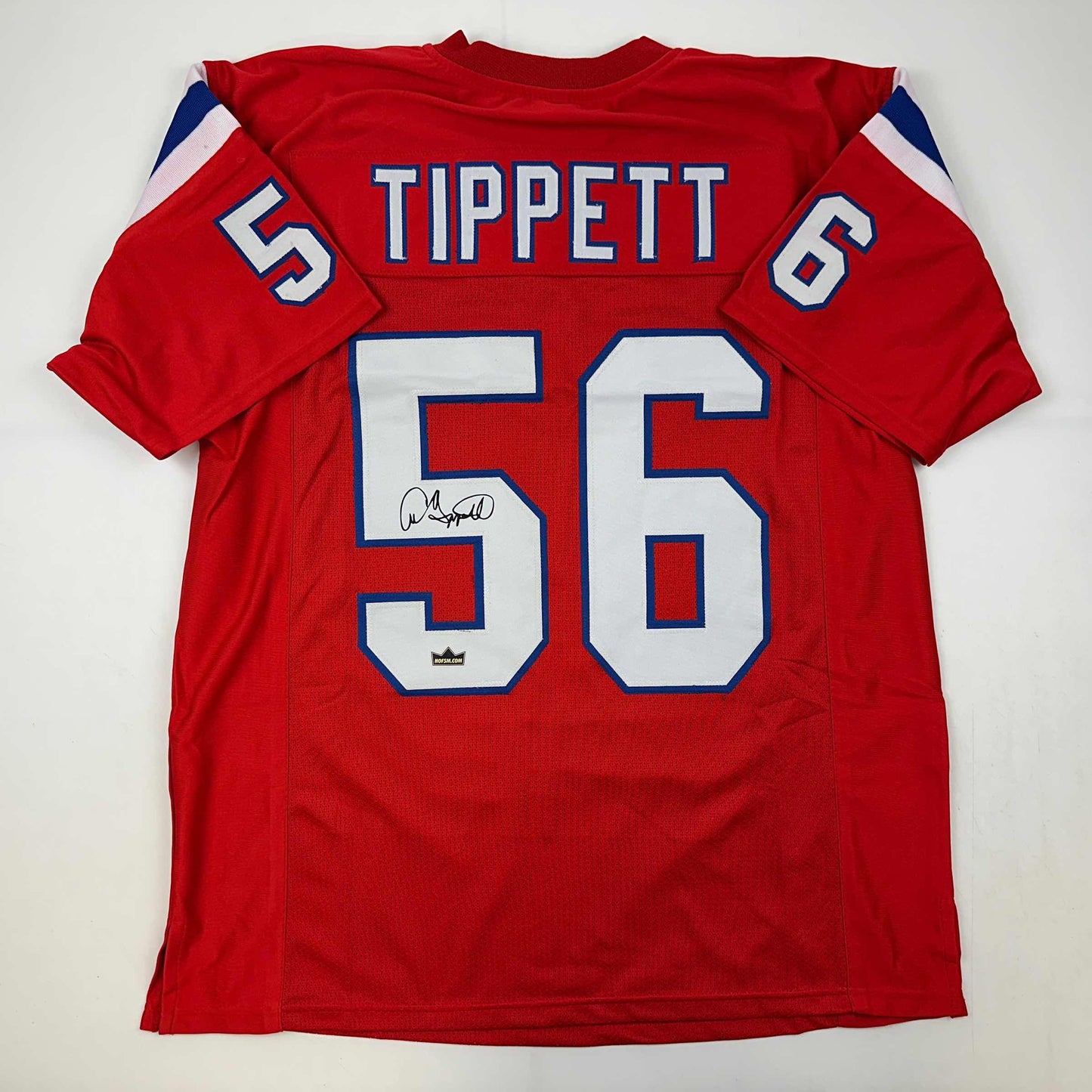 Facsimile Autographed Andre Tippett New England Red Reprint Laser Auto Football Jersey Size Men's XL