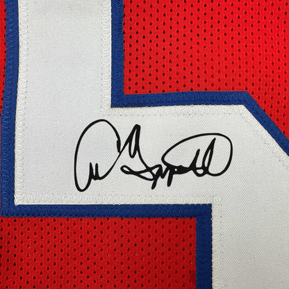 Framed Facsimile Autographed Andre Tippett 35x39 New England Red Reprint Laser Auto Football Jersey