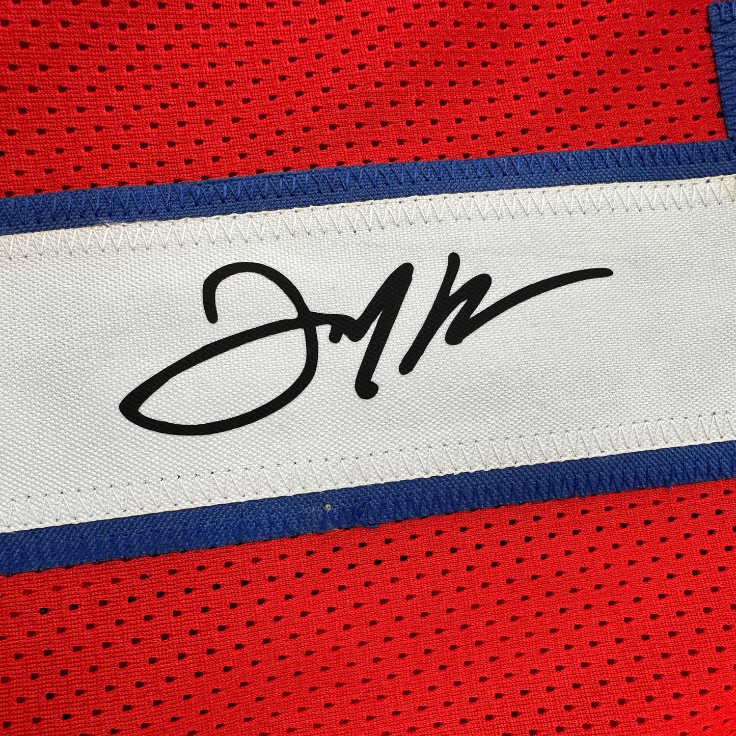 Facsimile Autographed Julian Edelman New England Red Reprint Laser Auto Football Jersey Size Men's XL