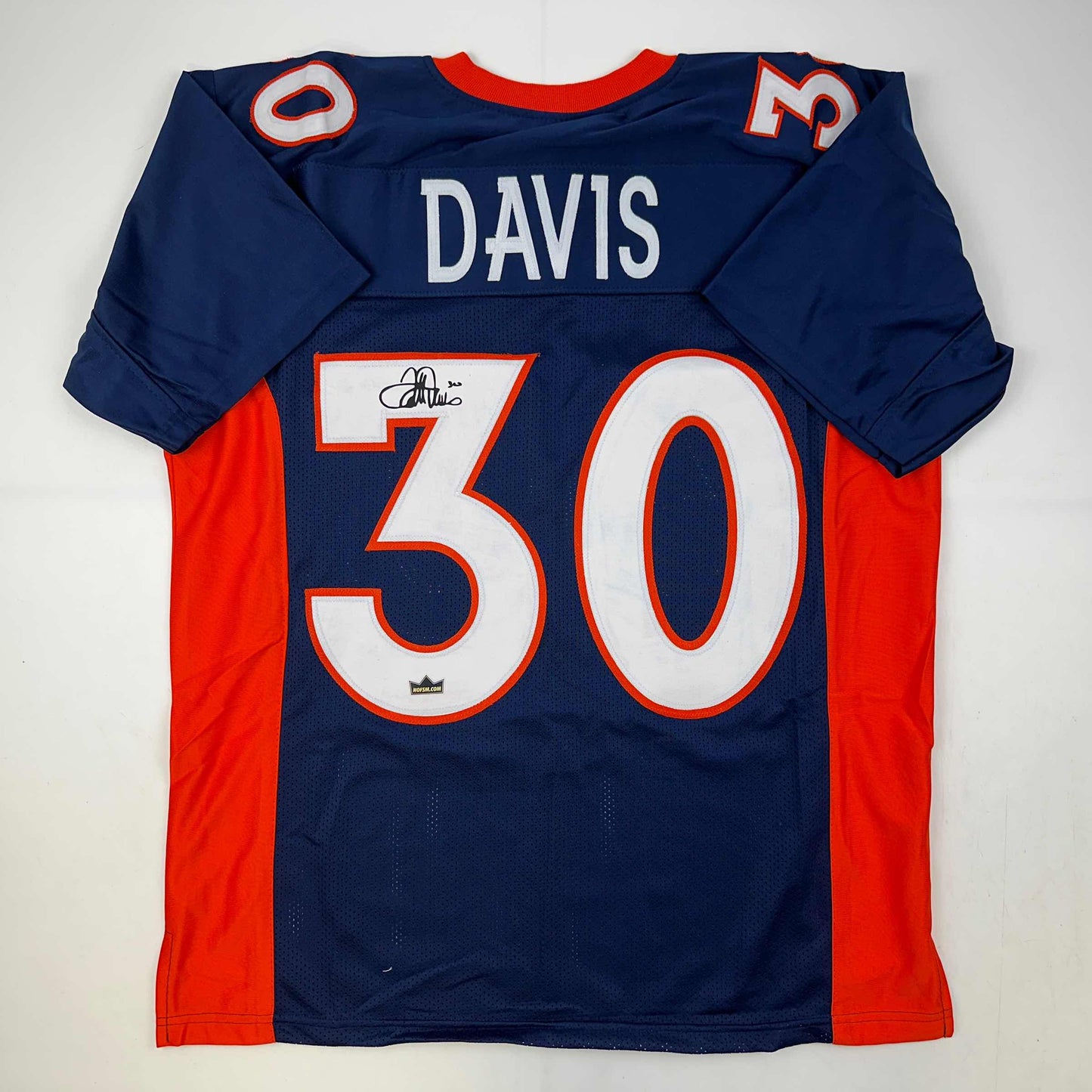Facsimile Autographed Terrell Davis Denver Blue Reprint Laser Auto Football Jersey Size Men's XL