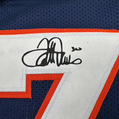 Facsimile Autographed Terrell Davis Denver Blue Reprint Laser Auto Football Jersey Size Men's XL