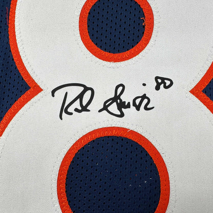 Framed Facsimile Autographed Rod Smith 35x39 Denver Blue Reprint Laser Auto Football Jersey