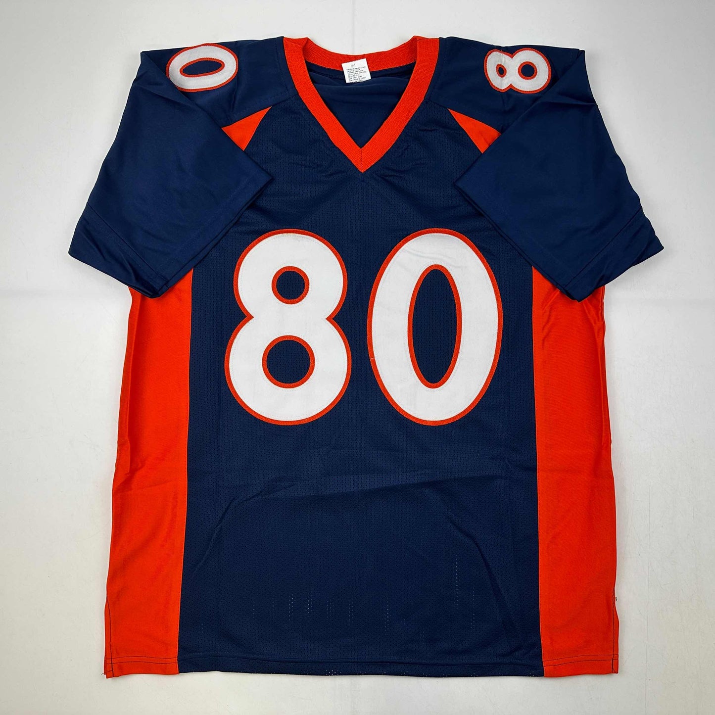 Facsimile Autographed Rod Smith Denver Blue Reprint Laser Auto Football Jersey Size Men's XL