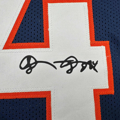 Facsimile Autographed Shannon Sharpe Denver Blue Reprint Laser Auto Football Jersey Size Men's XL