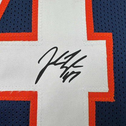 Framed Facsimile Autographed John Lynch 35x39 Denver Blue Reprint Laser Auto Football Jersey