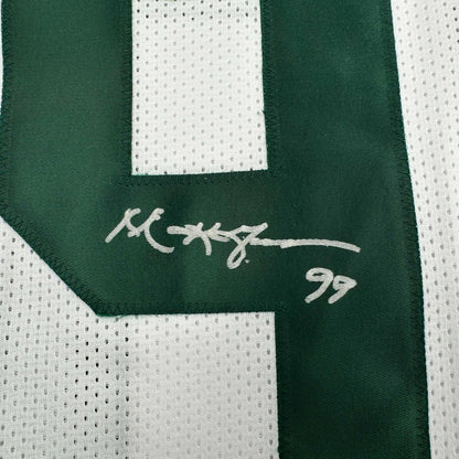 Autographed/Signed Mark Gastineau New York White Football Jersey JSA COA