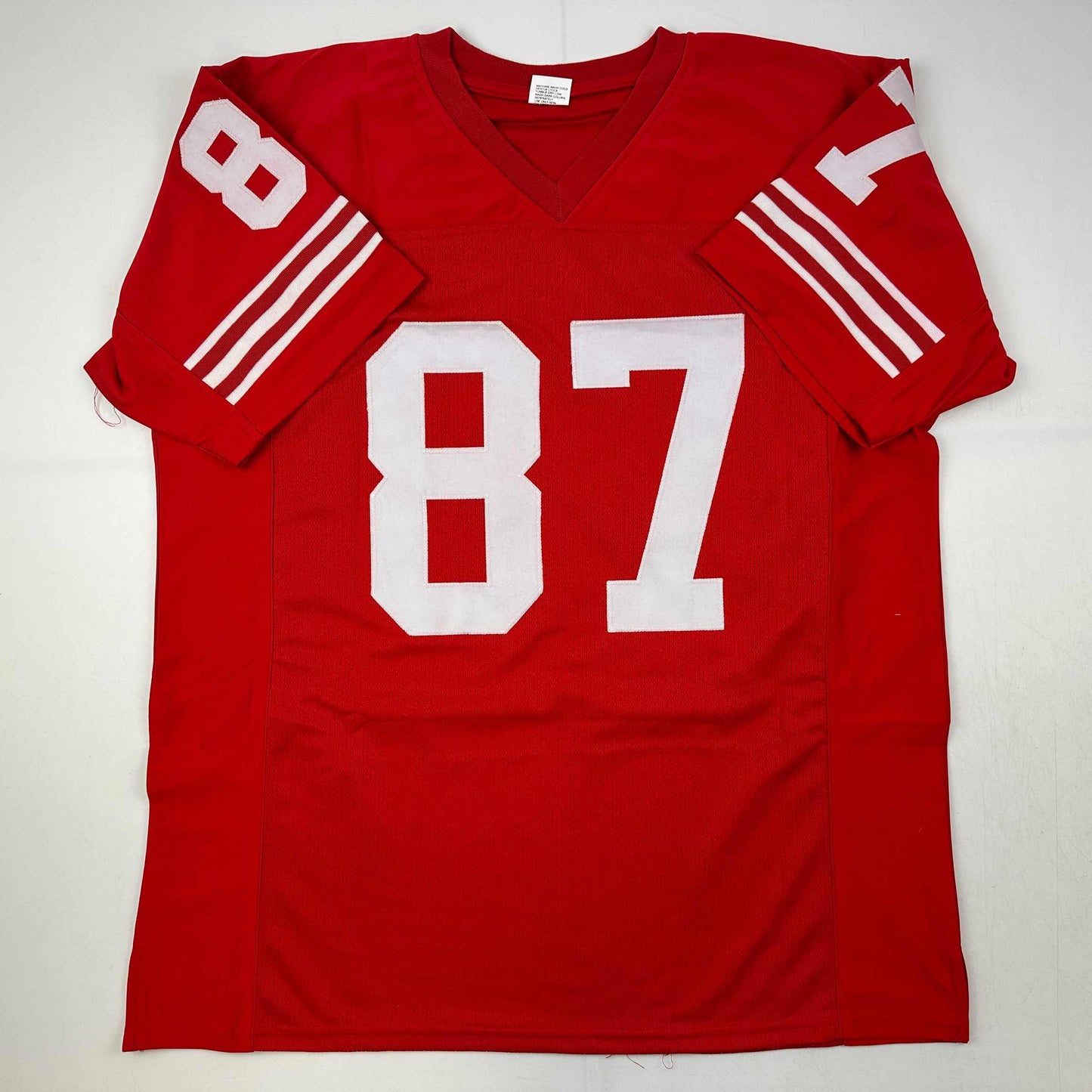 Facsimile Autographed Dwight Clark San Francisco Red Reprint Laser Auto Football Jersey Size Men's XL
