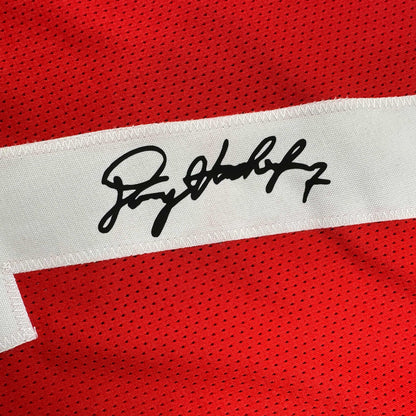 Facsimile Autographed Dwayne Haskins Jr. Ohio State Red Reprint Laser Auto College Football Jersey Size Men's XL