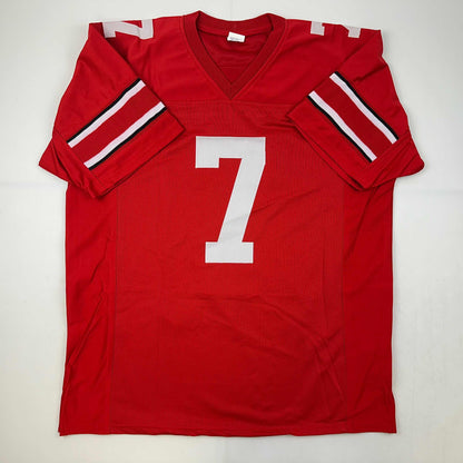 Facsimile Autographed Dwayne Haskins Jr. Ohio State Red Reprint Laser Auto College Football Jersey Size Men's XL