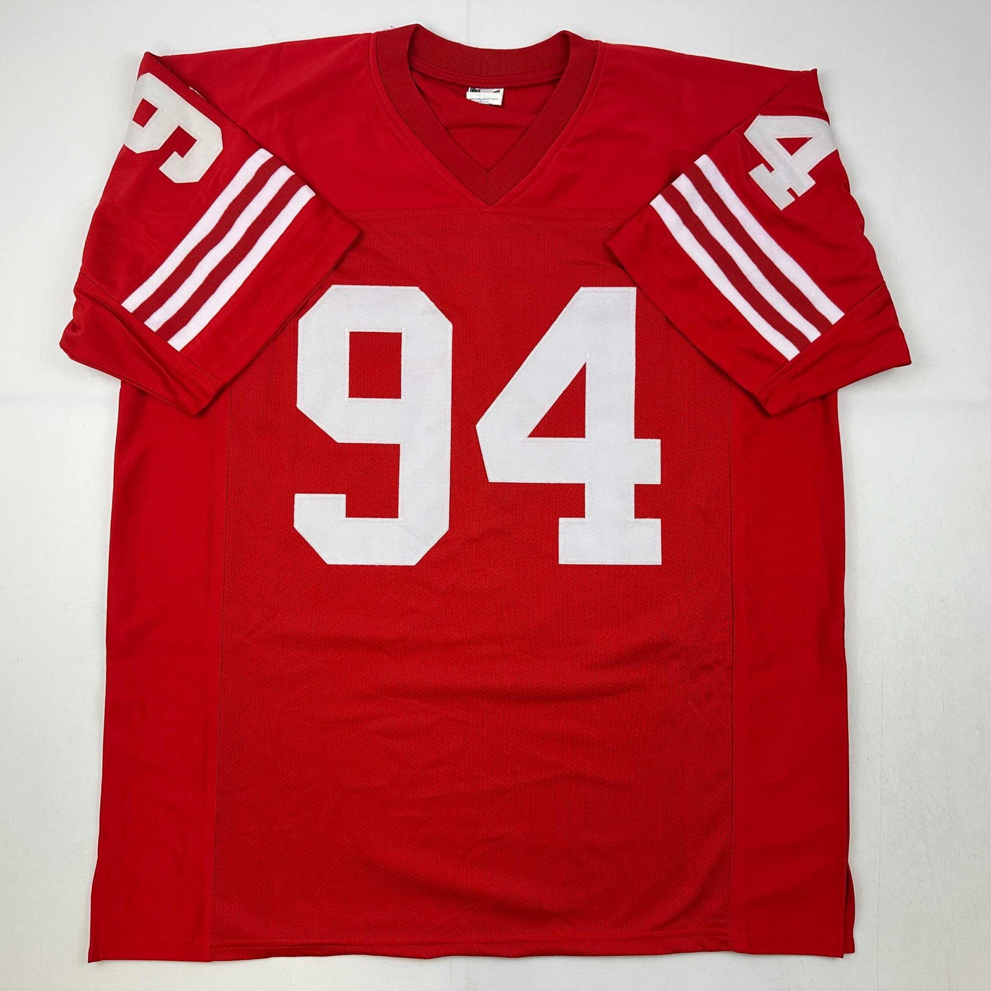 Facsimile Autographed Charles Haley San Francisco Red Reprint Laser Auto Football Jersey Size Men's XL