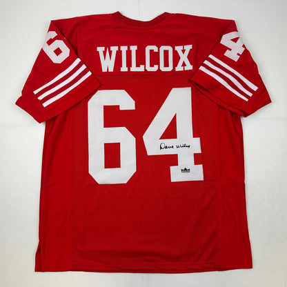 Facsimile Autographed Dave Wilcox San Francisco Red Reprint Laser Auto Football Jersey Size Men's XL