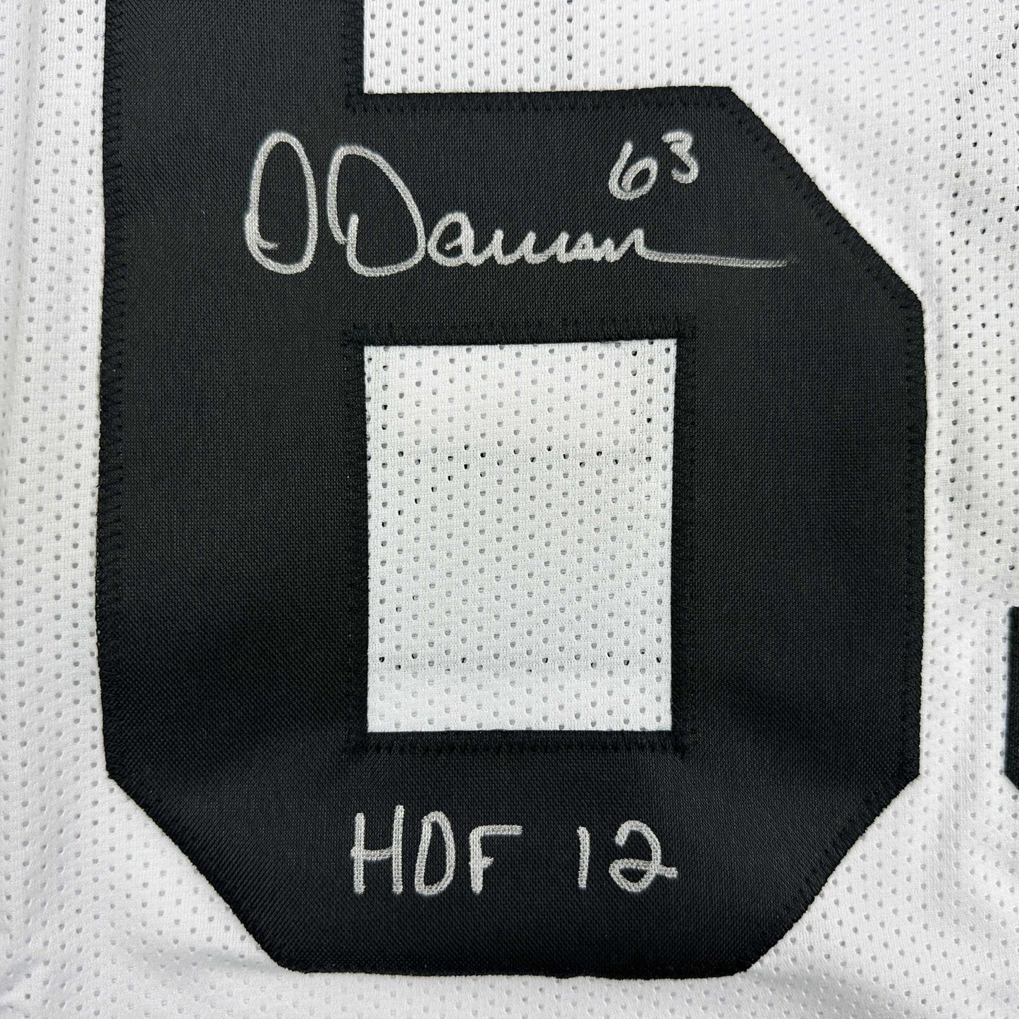 Autographed/Signed Dermontti Dawson HOF 12 Pittsburgh White Football Jersey JSA COA
