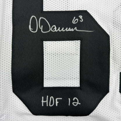 Autographed/Signed Dermontti Dawson HOF 12 Pittsburgh White Football Jersey JSA COA