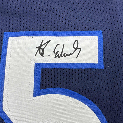 Facsimile Autographed Anthony Edwards Minnesota Blue Reprint Laser Auto Basketball Jersey Size Men's XL