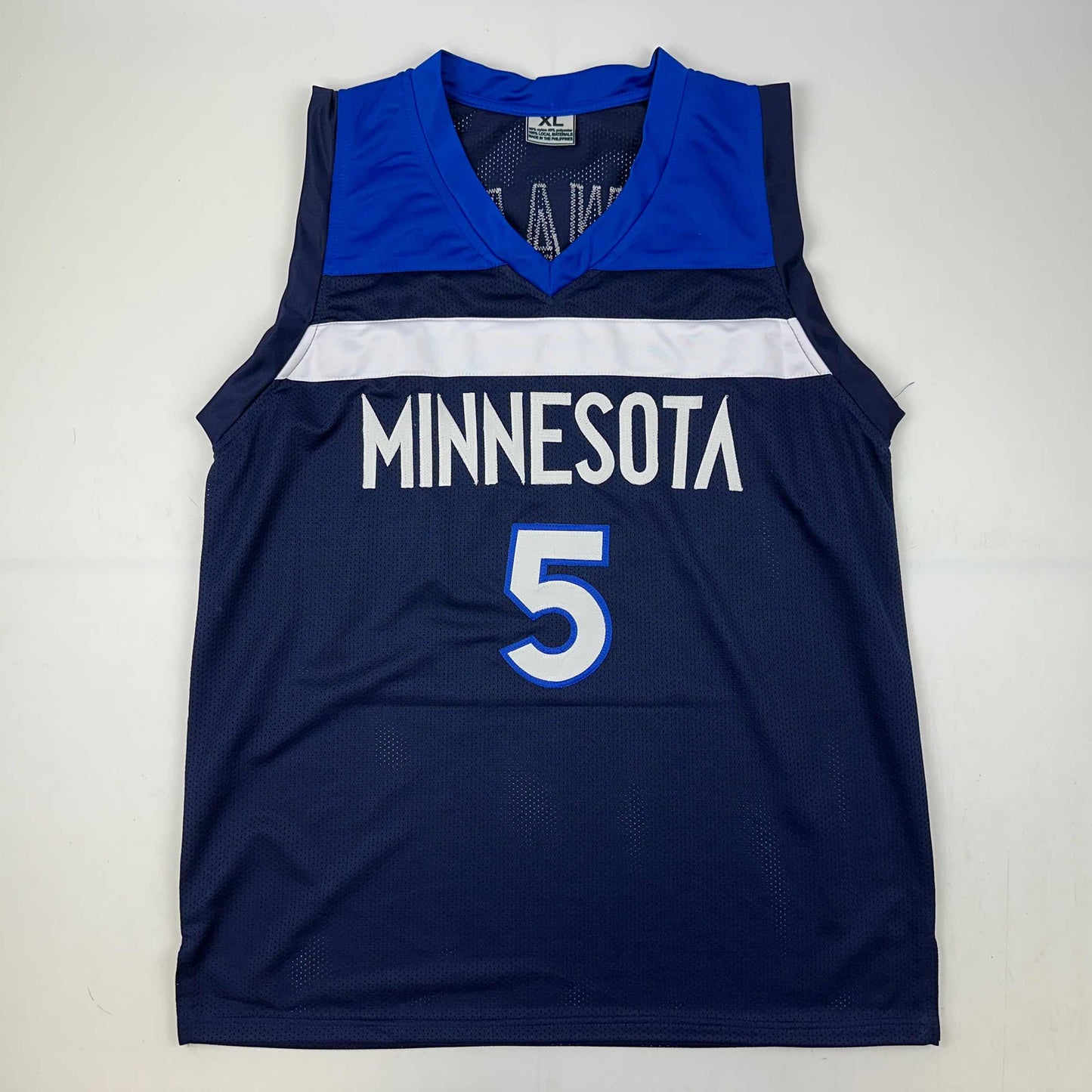 Facsimile Autographed Anthony Edwards Minnesota Blue Reprint Laser Auto Basketball Jersey Size Men's XL