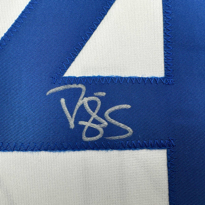 Autographed/Signed Darryl Strawberry Los Angeles LA White Baseball Jersey JSA COA