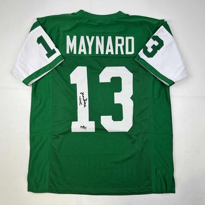 Facsimile Autographed Don Maynard New York Green Reprint Laser Auto Football Jersey Size Men's XL