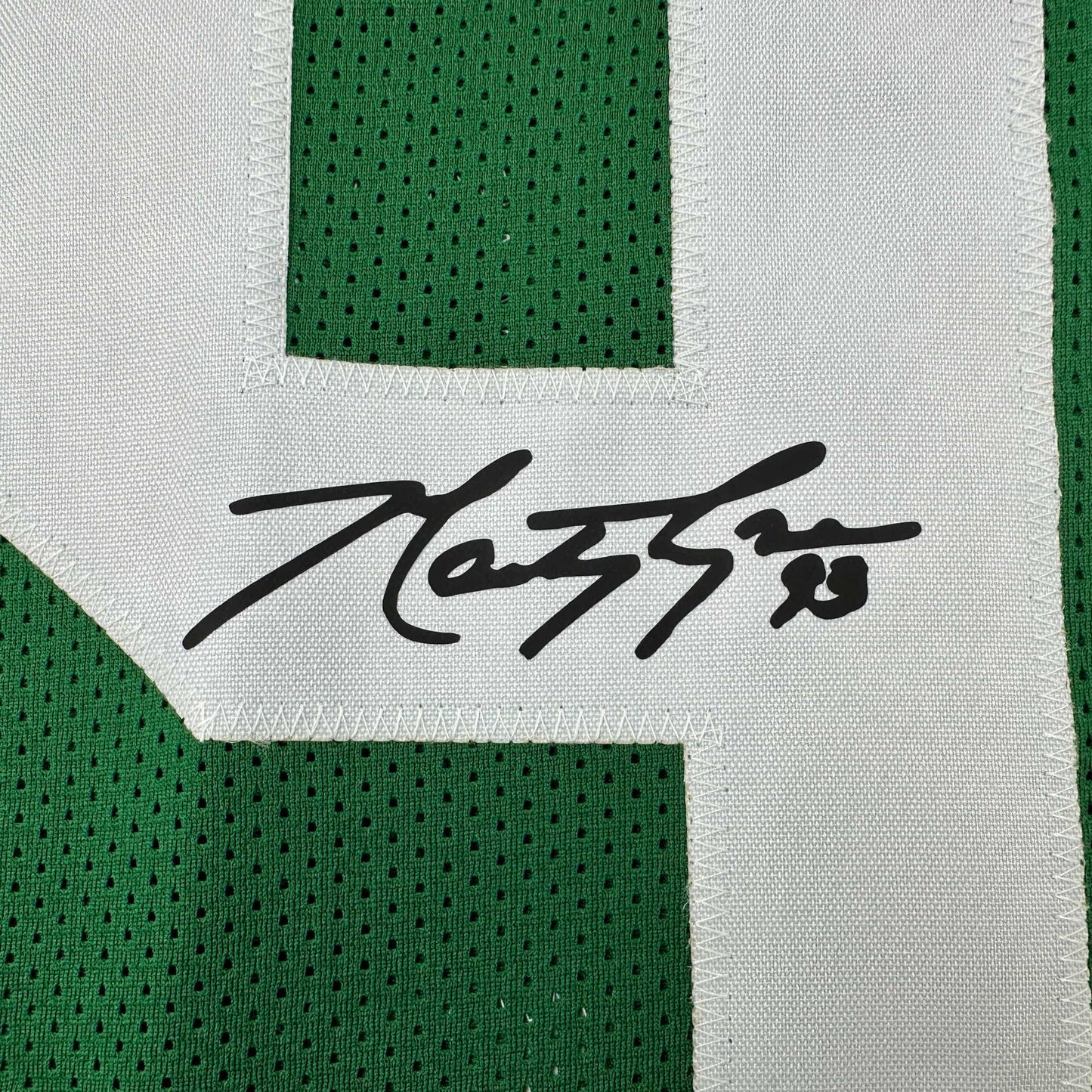 Framed Facsimile Autographed Marty Lyons 35x39 New York Green Reprint Laser Auto Football Jersey