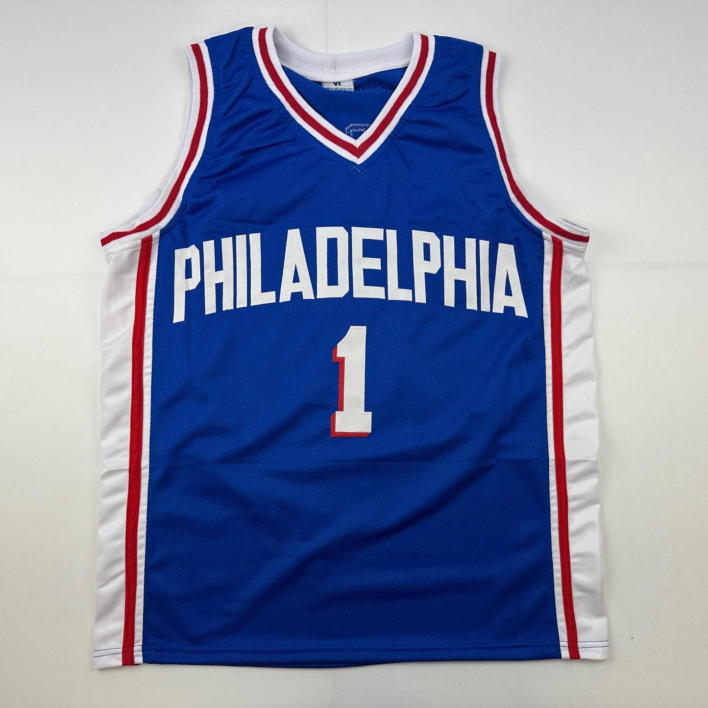 Facsimile Autographed James Harden Philadelphia Blue Reprint Laser Auto Basketball Jersey Size Men's XL