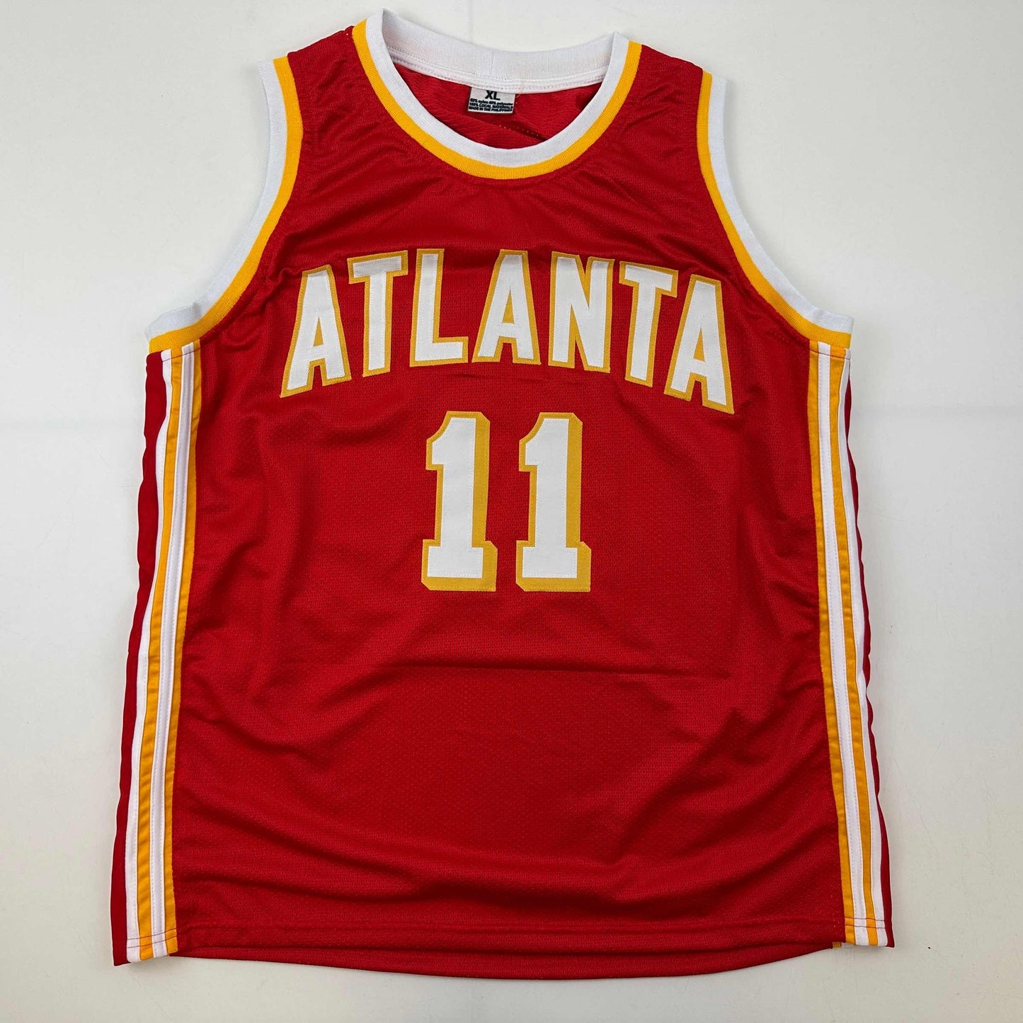 Facsimile Autographed Trae Young Atlanta Red Reprint Laser Auto Basketball Jersey Size Men's XL