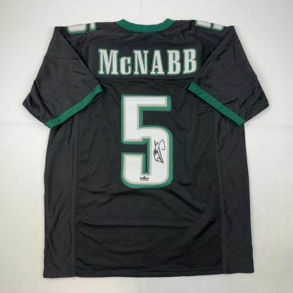 Facsimile Autographed Donovan McNabb Philadelphia Black Reprint Laser Auto Football Jersey Size Men's XL