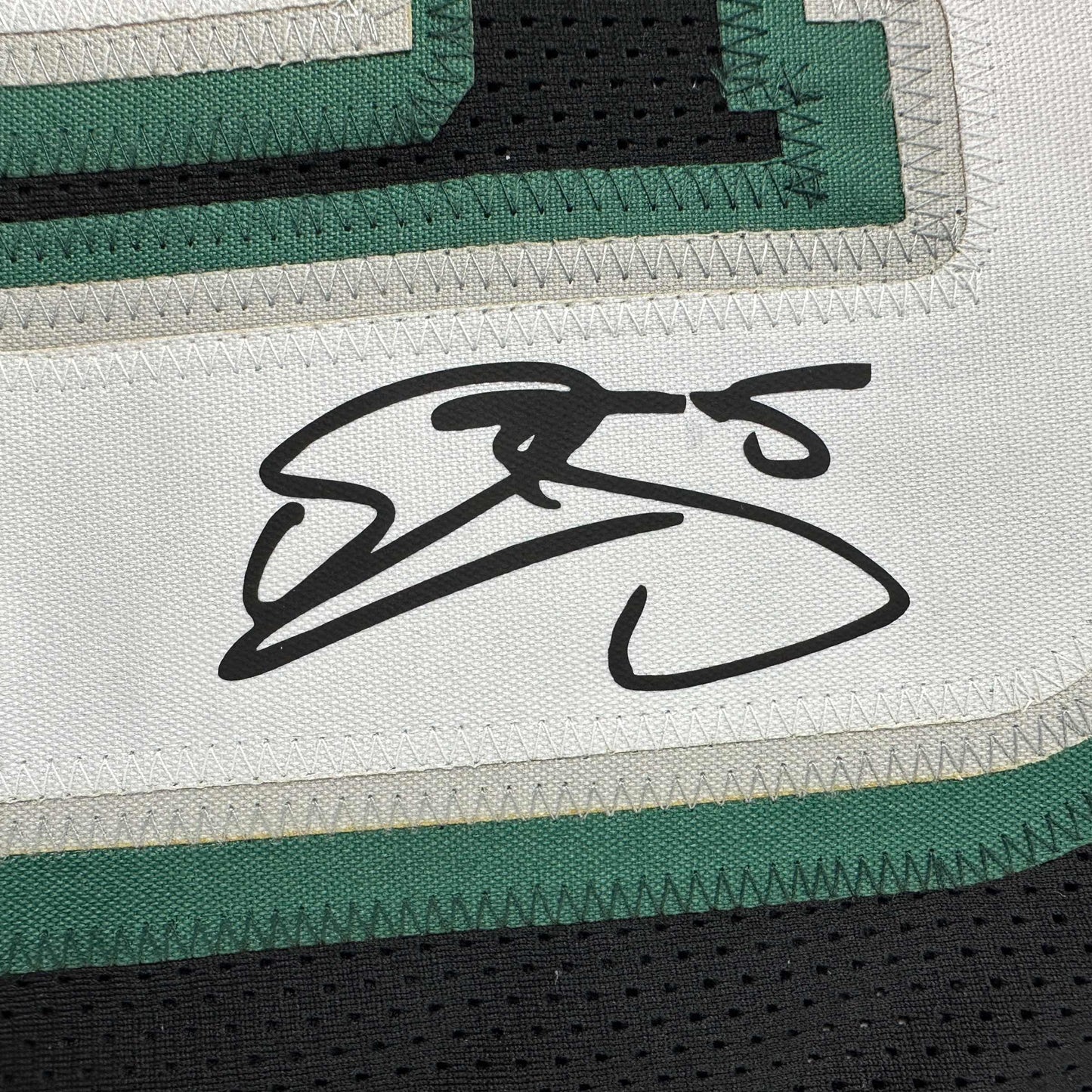Framed Facsimile Autographed Donovan McNabb 35x39 Philadelphia Black Reprint Laser Auto Football Jersey