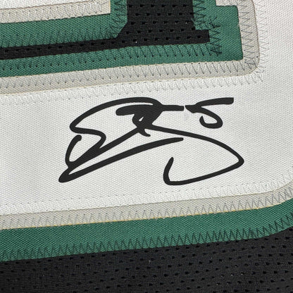 Framed Facsimile Autographed Donovan McNabb 35x39 Philadelphia Black Reprint Laser Auto Football Jersey