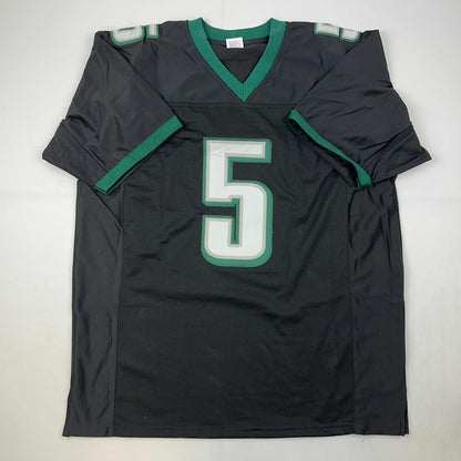 Facsimile Autographed Donovan McNabb Philadelphia Black Reprint Laser Auto Football Jersey Size Men's XL