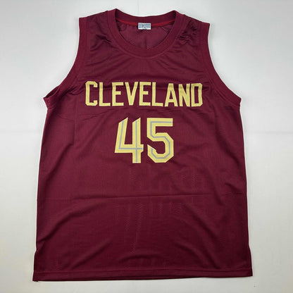 Facsimile Autographed Donovan Mitchell Cleveland Red Reprint Laser Auto Basketball Jersey Size Men's XL