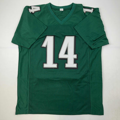 Facsimile Autographed Doug Pederson Philadelphia Green Reprint Laser Auto Football Jersey Size Men's XL