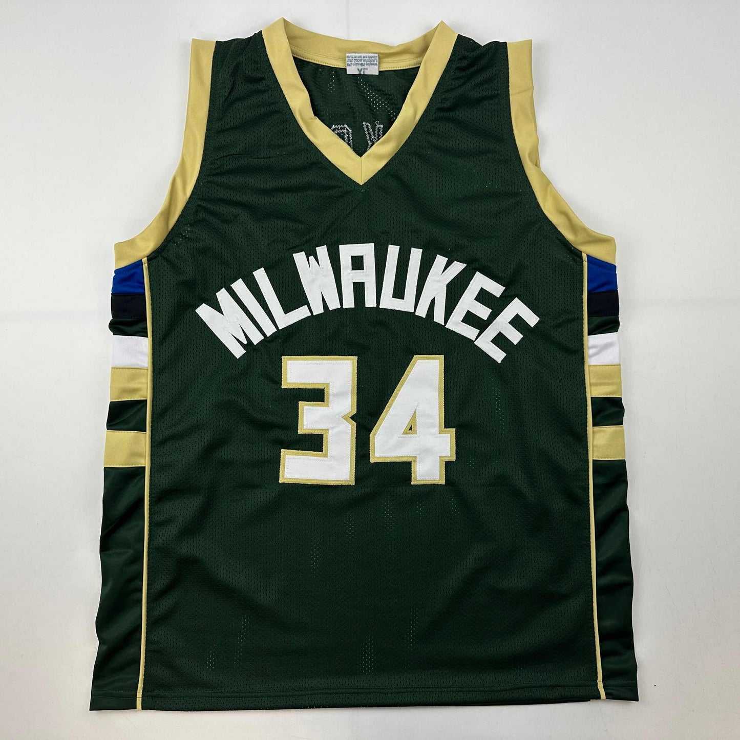 Facsimile Autographed Giannis Antetokounmpo Milwaukee Green Reprint Laser Auto Basketball Jersey Size Men's XL