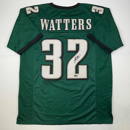 Facsimile Autographed Ricky Watters Philadelphia Green Reprint Laser Auto Football Jersey Size Men's XL