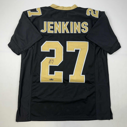 Facsimile Autographed Malcolm Jenkins New Orleans Black Reprint Laser Auto Football Jersey Size Men's XL