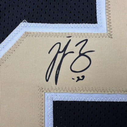 Framed Facsimile Autographed Malcolm Jenkins 35x39 New Orleans Black Reprint Laser Auto Football Jersey