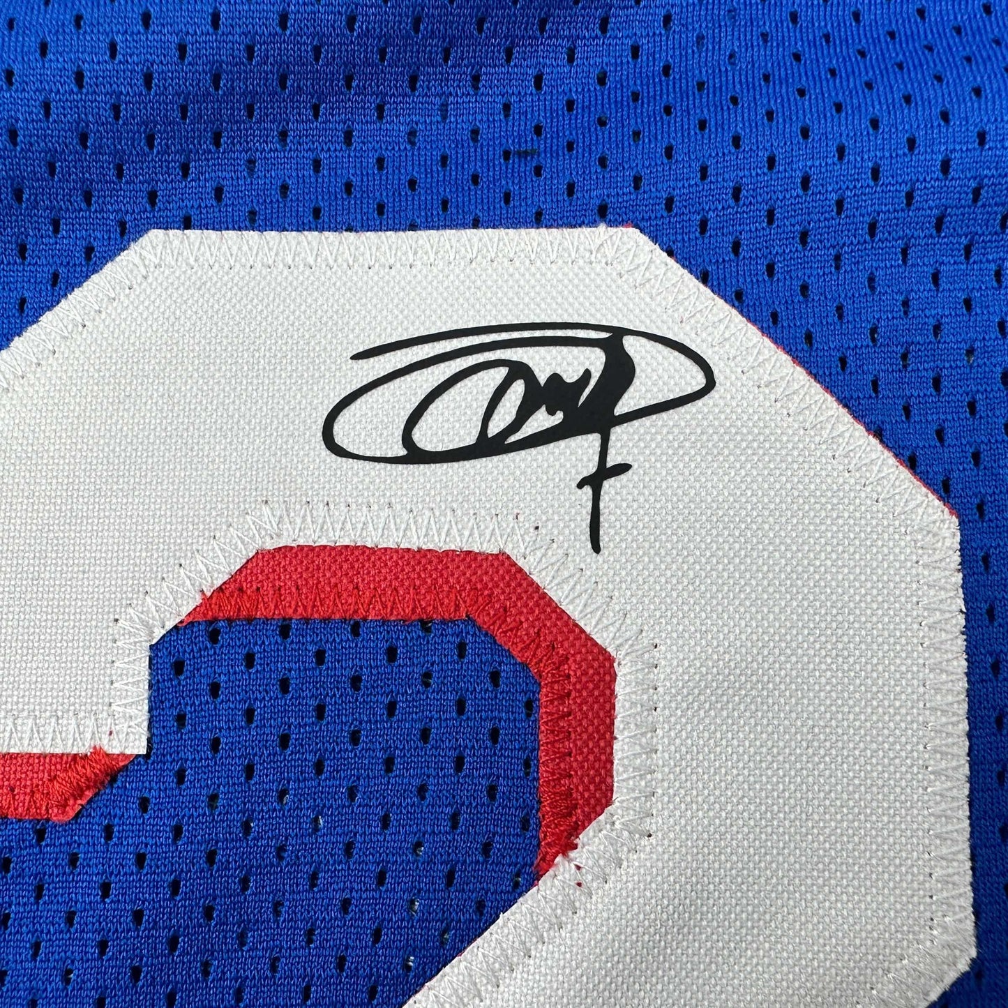 Facsimile Autographed Joel Embiid Philadelphia Blue Reprint Laser Auto Basketball Jersey Size Men's XL