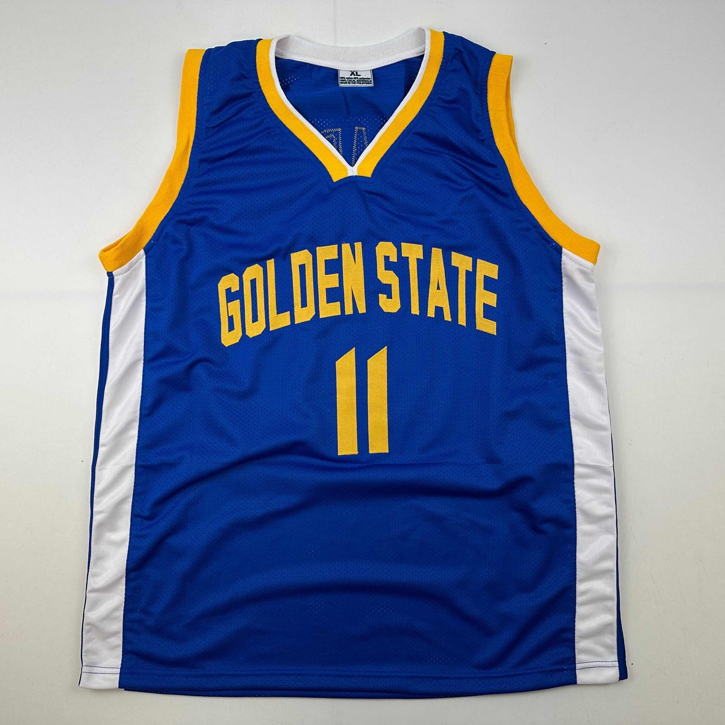 Facsimile Autographed Klay Thompson Golden State Blue Reprint Laser Auto Basketball Jersey Size Men's XL